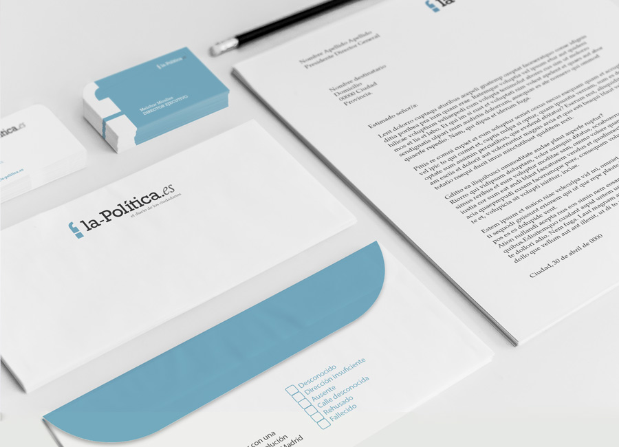 sobres, tarjetas y carta la-politica.es