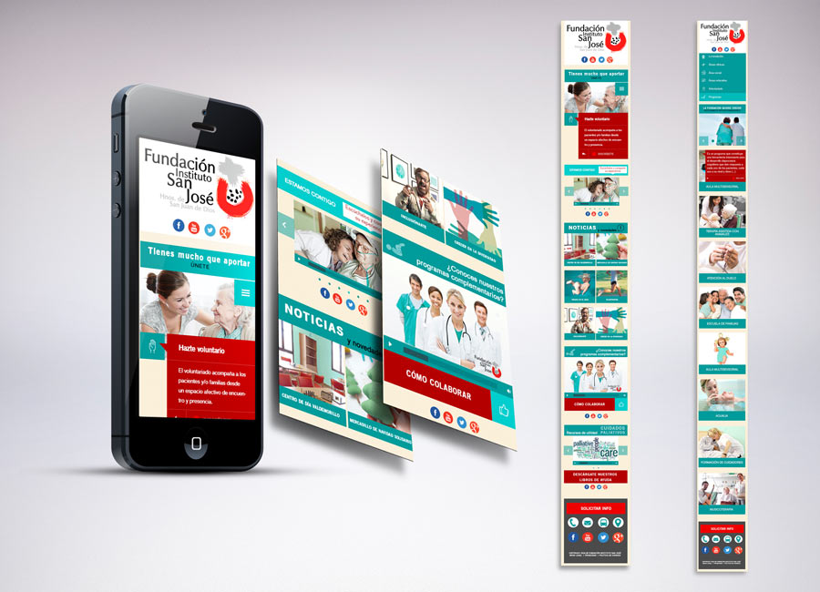 Web responsive Fundación San José adaptada a móvil