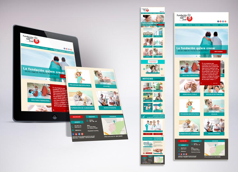 Web responsive Fundación San José adaptada a tablet