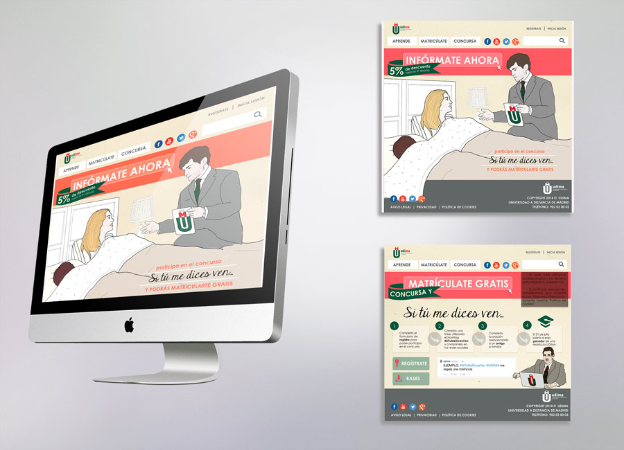 Diseño de un microsite responsive para Udima, versión escritorio