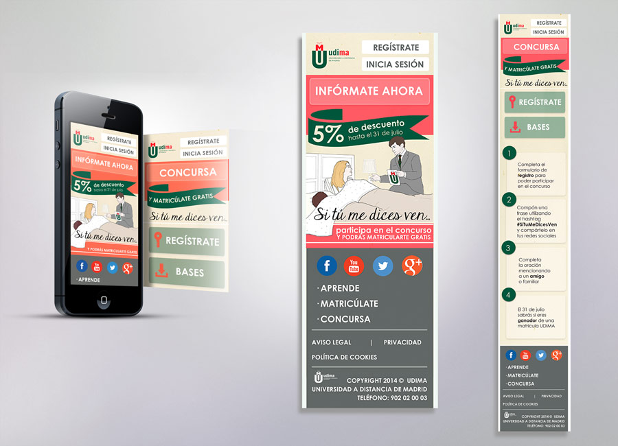 Diseño de un microsite responsive para Udima, versión móvil