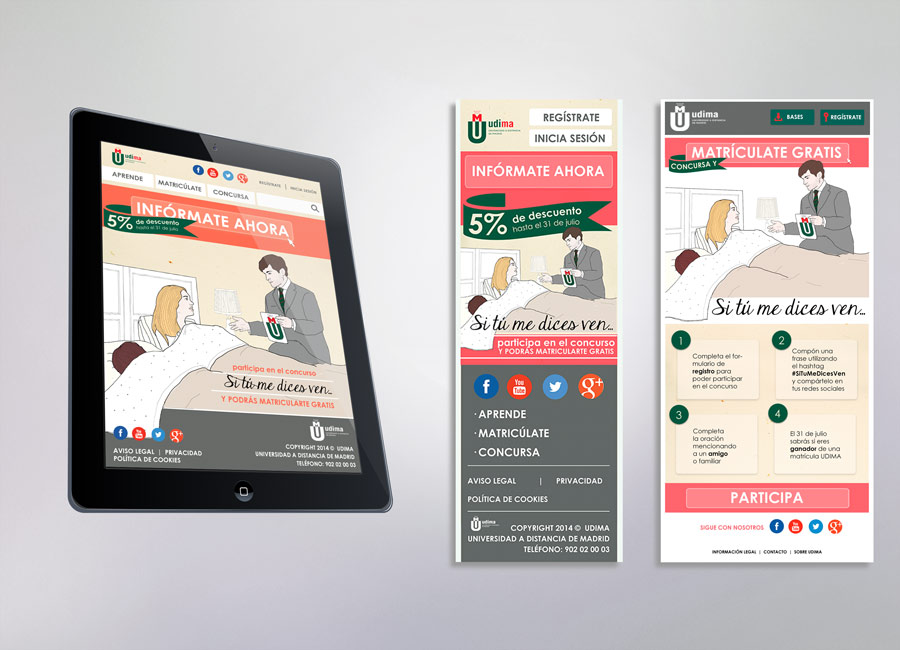 Diseño de un microsite responsive para Udima, versión tablet